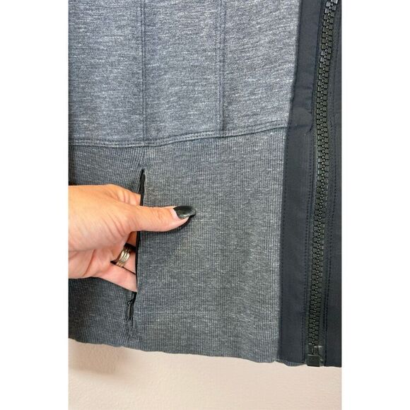 Athleta Fitted Victory Full Zip Up Charcoal Grey Hoodie Jacket Women’s Medium - Picture 3 of 11